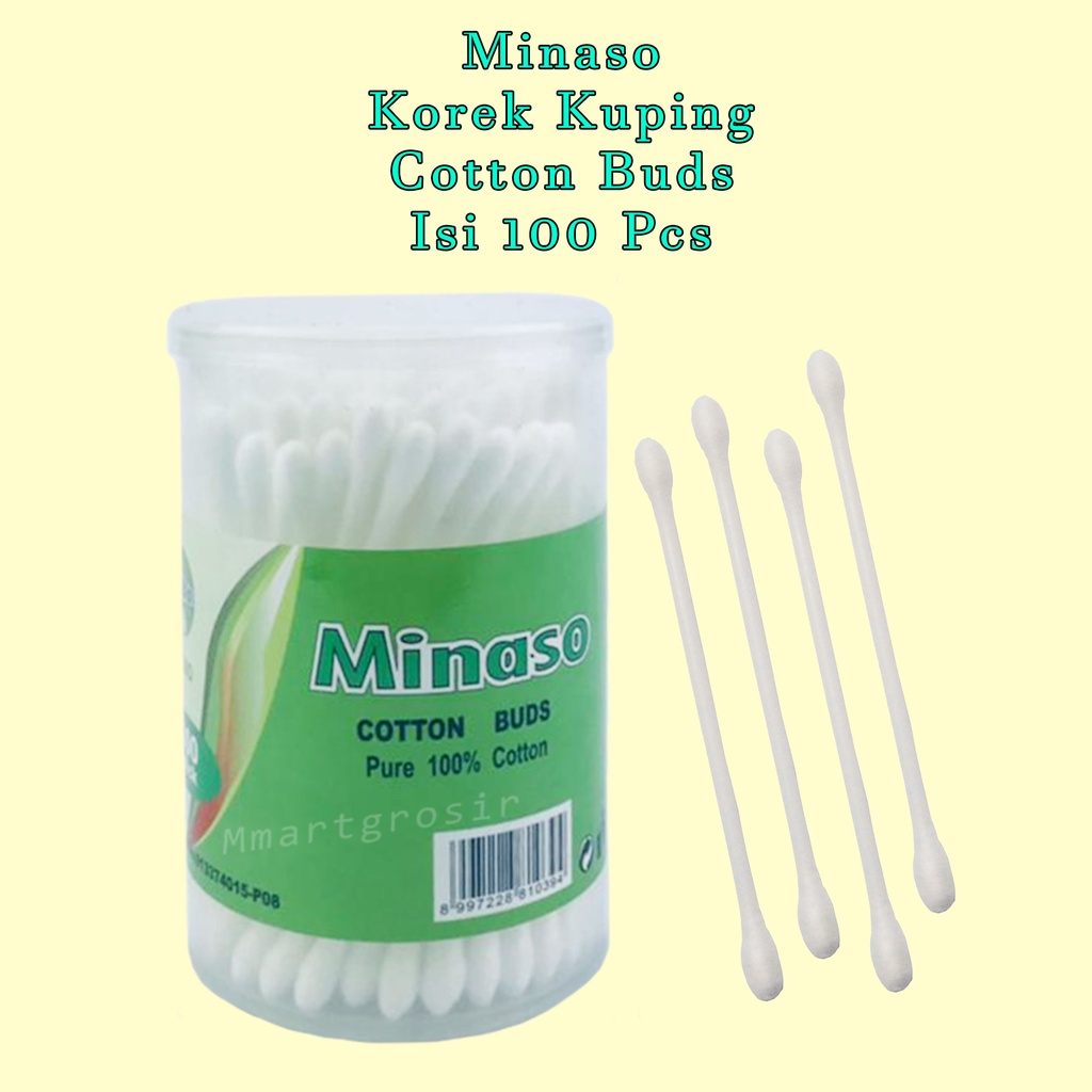 Minaso / Korek Kuping / Cotton buds / Perawatan  Telinga / isi 100 stick