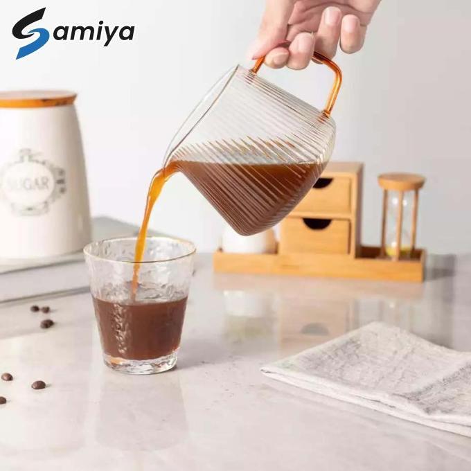 Coffee Server V60 Vertical Grain 500Ml / Teko Kopi Kaca Aesthetic