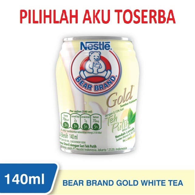 Susu Steril Beruang Bear Brand Gold White TEA - 140 ml (1pack isi 24)