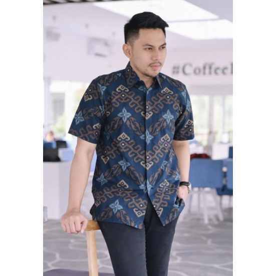 Hem Batik Pria Pendek Lawasan Sogan/Pari Sulur/Parang Black/Merak Papua Ori by Batiek Solo DC270927.