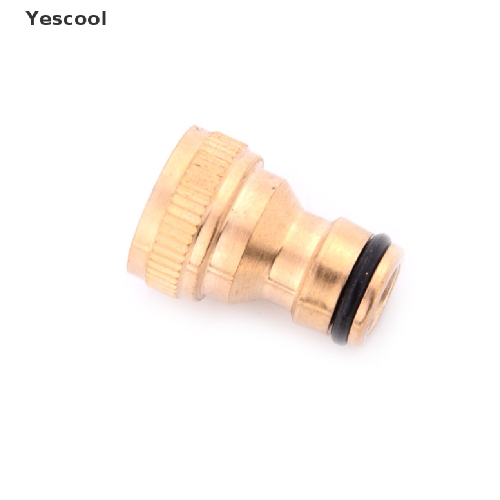 Yescool Adapter Konektor Selang Pipa Air 1 / 2 &quot;Bahan Kuningan