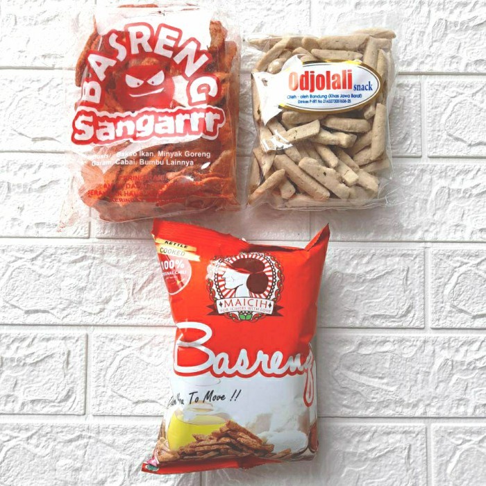 

Snack Paket Keripik Basreng (Maicih, Odjolali, Sangarrr) Gurih