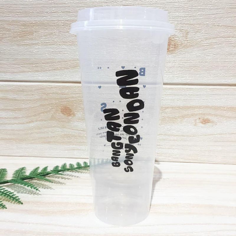 Cup BTS NCT Blackpink EXO Treasure SKZ Plus Sedotan Stainless 700ml Gelas Plastik Reusable Cup Kpop