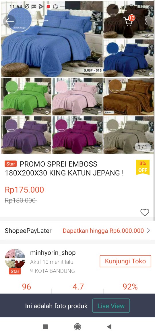 Promo Sprei Emboss 180x200x30 King Katun Jepang !