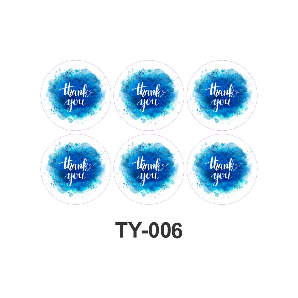

Sticker THANK YOU (TY-006) label Toko Olshop Packaging print & cut (1 SET ISI 100 PCS)