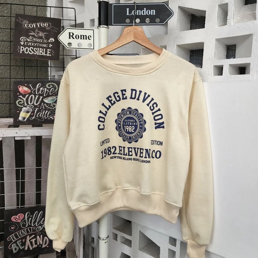 Outwear Crewneck Croope Sweatshirt College Division Trendy