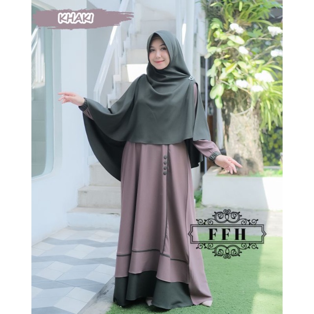 YASMINE Syari Ori FAFAHIJAB/Gamis Syari/Gamis Set hijab