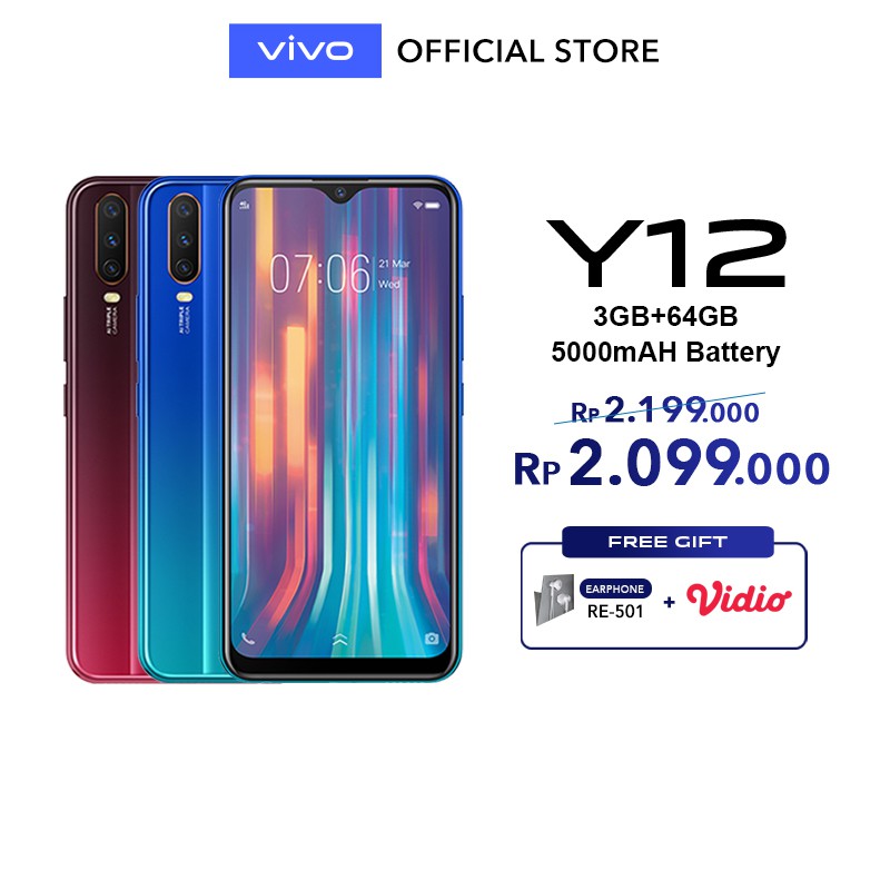 [LIMITED STOCK] vivo Y12 3GB / 64GB - Garansi Resmi vivo Indonesia