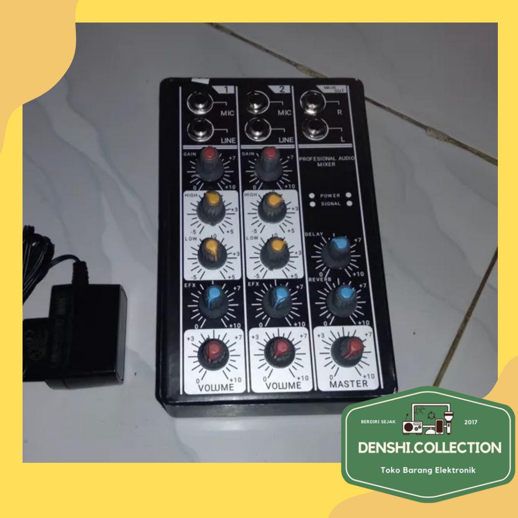 Mini Mixer Audio Amplifier 2 Channel Bisa Digunakan Karaoke - Black