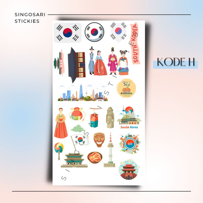 

[Min 3 set]Singosari stickies korean culture/ sticker aesthetic /sticker vynil /sticker lucu/ sticker mini