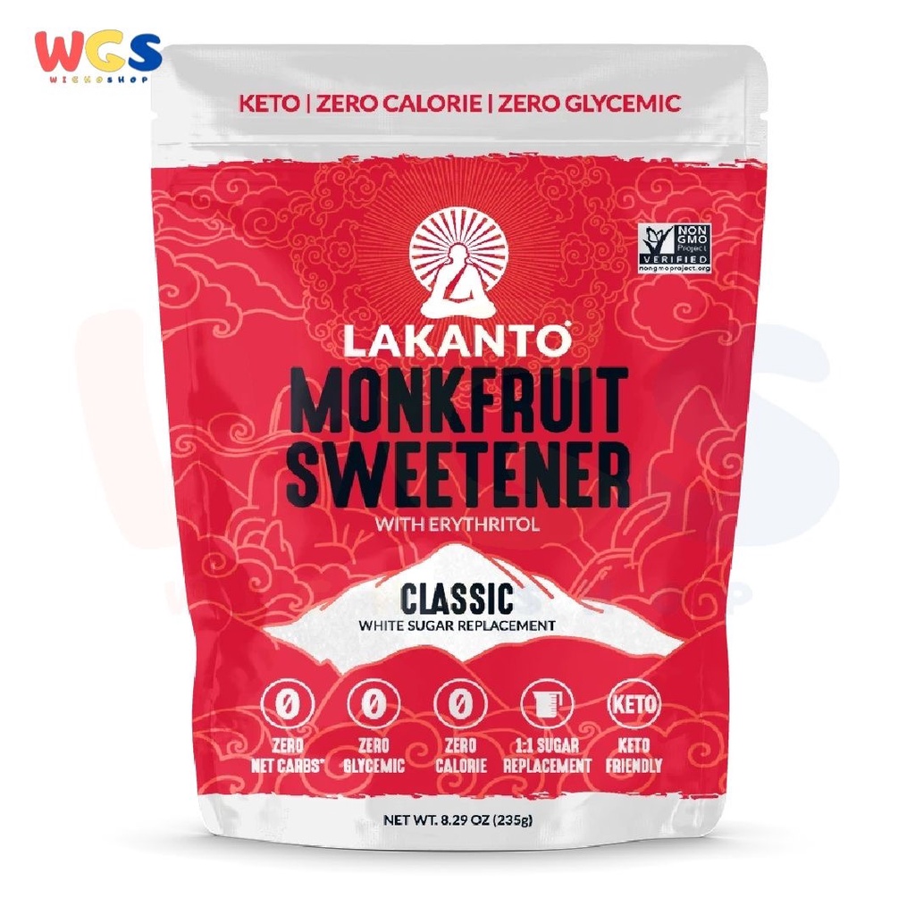 Lakanto Monkfruit Sweetener With Erythritol Classic White Sugar 235gr