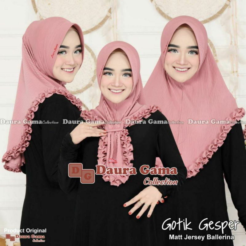 ORI DAURA BERGO PLISKET REMPEL GOTIK FREE RING GESPER PREMIUM ORIGINAL DAURAGAMA HIJAB PRISKET PLISK