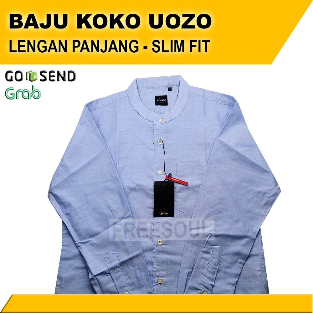 SLIM FIT Kemeja KOKO Pastel UOZO / Baju Koko / Baju Muslim Lengan PANJANG