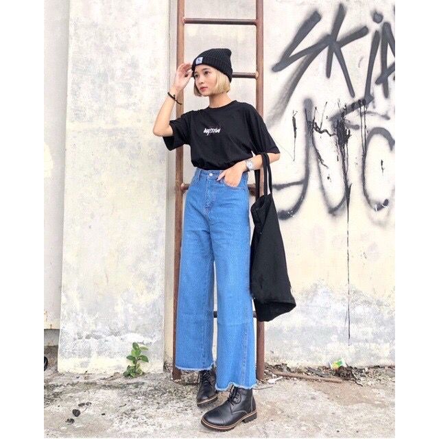 1KG MUAT 2PCS | HIGHWAIST KULOT JEANS WANITA RAWIS HITS OOTD FASHION WANITA SELEBGRAM