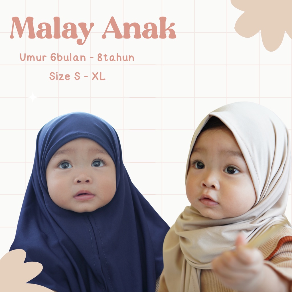 HIJAB INSTAN ANAK/ MALAY INSTAN ANAK/HIJAB INSTAN JERSEY