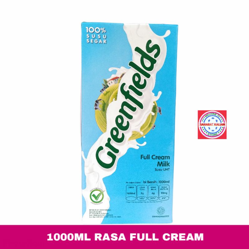 GREENFIELDS FULL CREAM 1000ML 1 KARTON ISI 12PCS