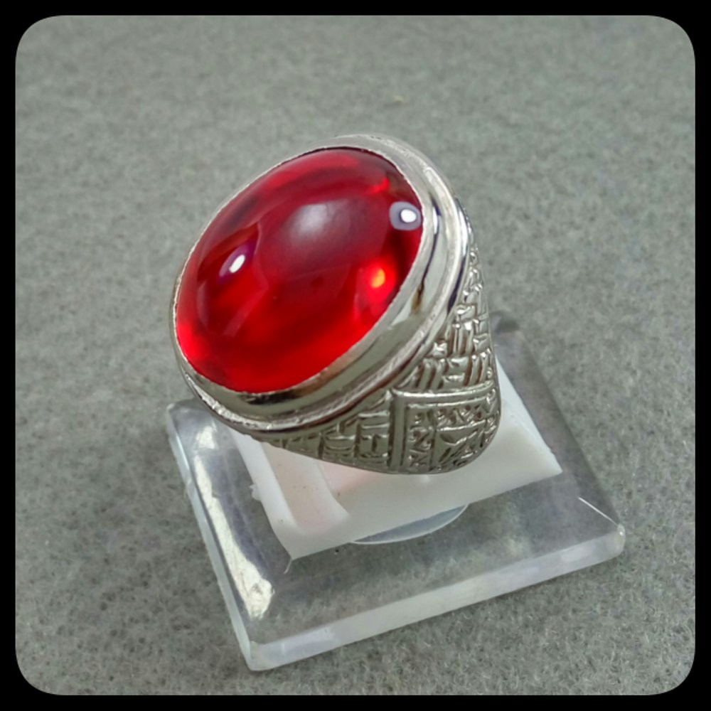 CINCIN BATU AKIK MERAH SIAM SIZE KANTORAN