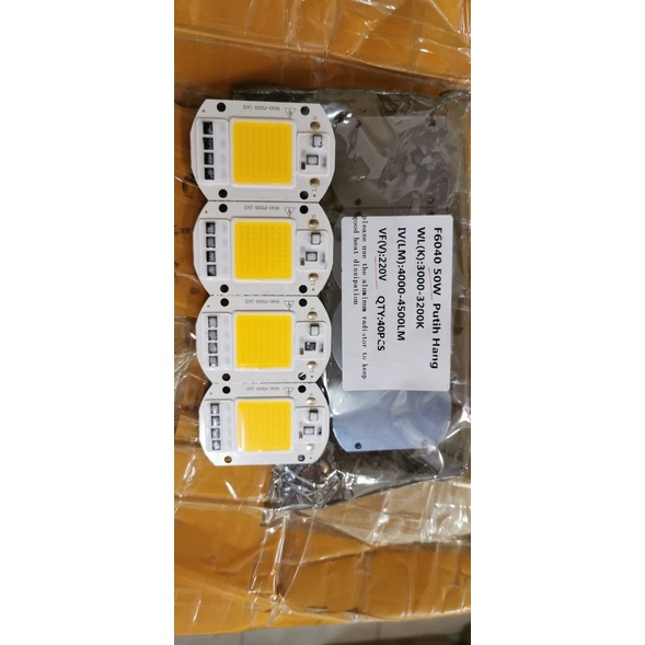 (5 PCS) HPL 50W + Pendingin PUTIH / WARM 220 V High Power LED 50 Watt 220V