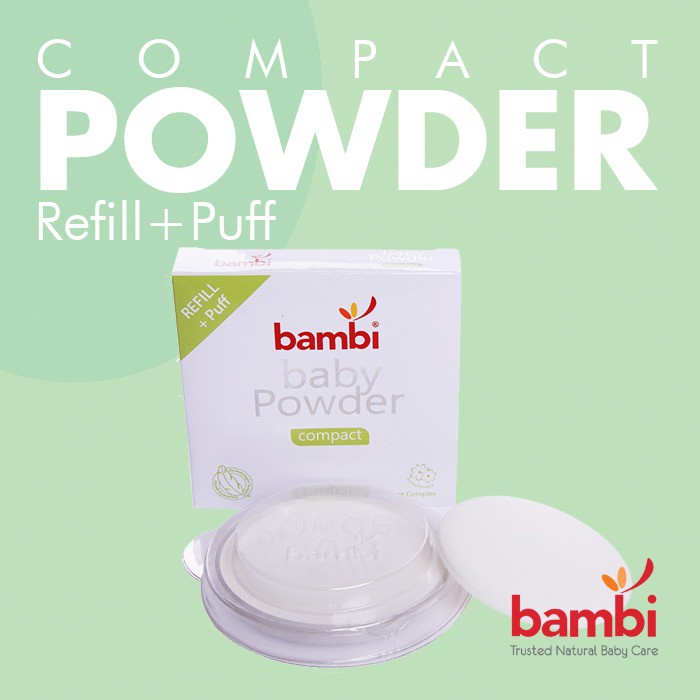 Bambi Baby Powder Compact 40gr / Bedak Padat Bayi &amp; Anak