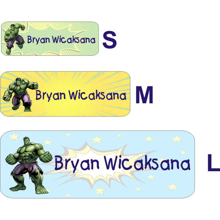 

STIKER LABEL NAMA WATERPROOF BASIC HULK