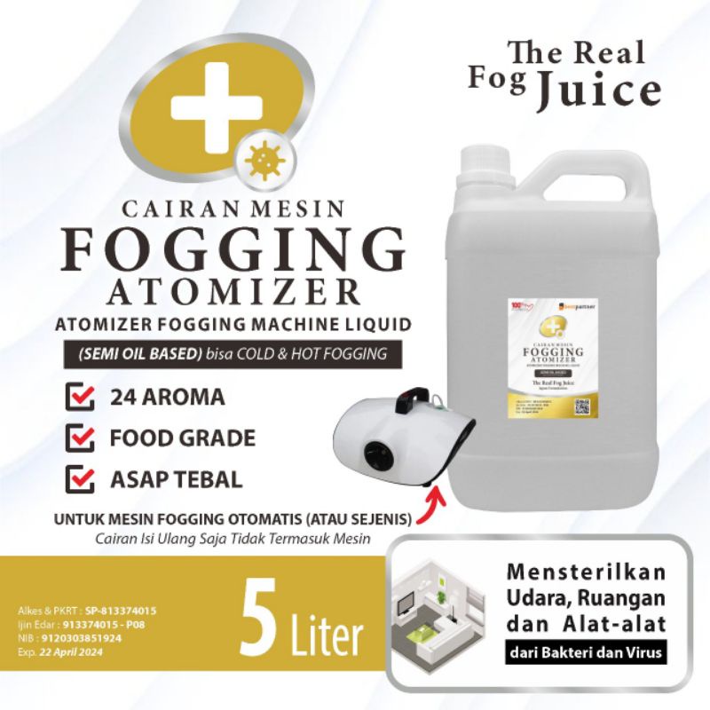 Cairan untuk mesin fooging aneka aroma kemasan jurigen 5 liter