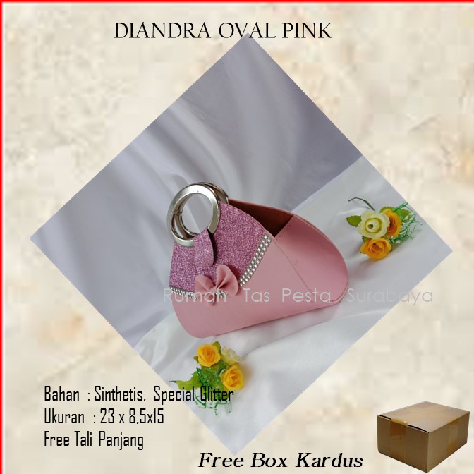 Tas Pesta,Tas Kecil,Tas Imut,DIANDRA OVAL PINK