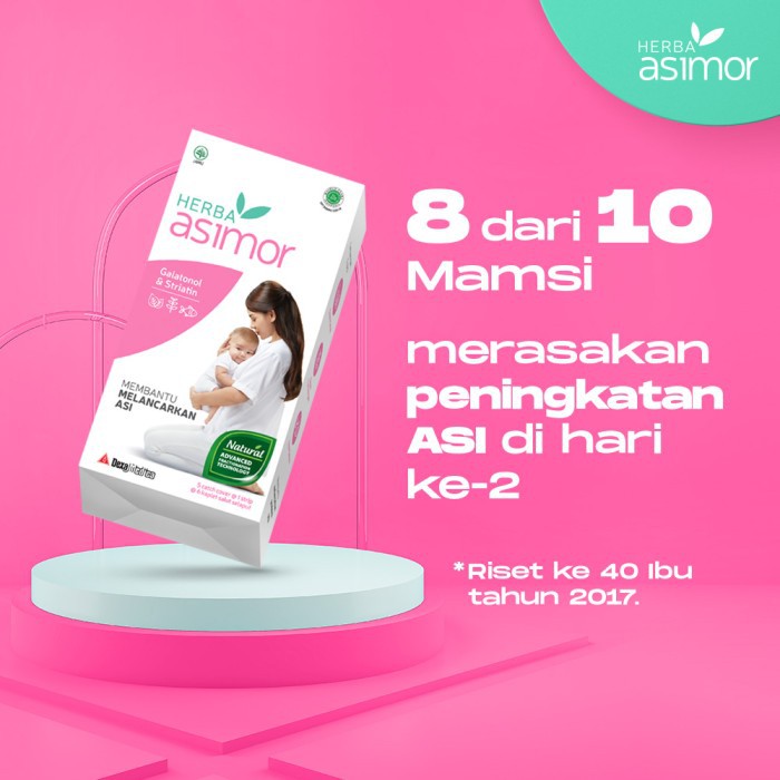 Paket  Hemat Pelancar ASI Booster 3 Box HERBA ASIMOR + 1 Box Gabag Kantong Asi