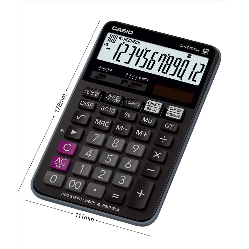 

KALKULATOR CASIO JJ 120D PLUS ORIGINAL - 12 DIGIT - CHECK AND RECHECK - 2 POWER - LARGE DISPLAY