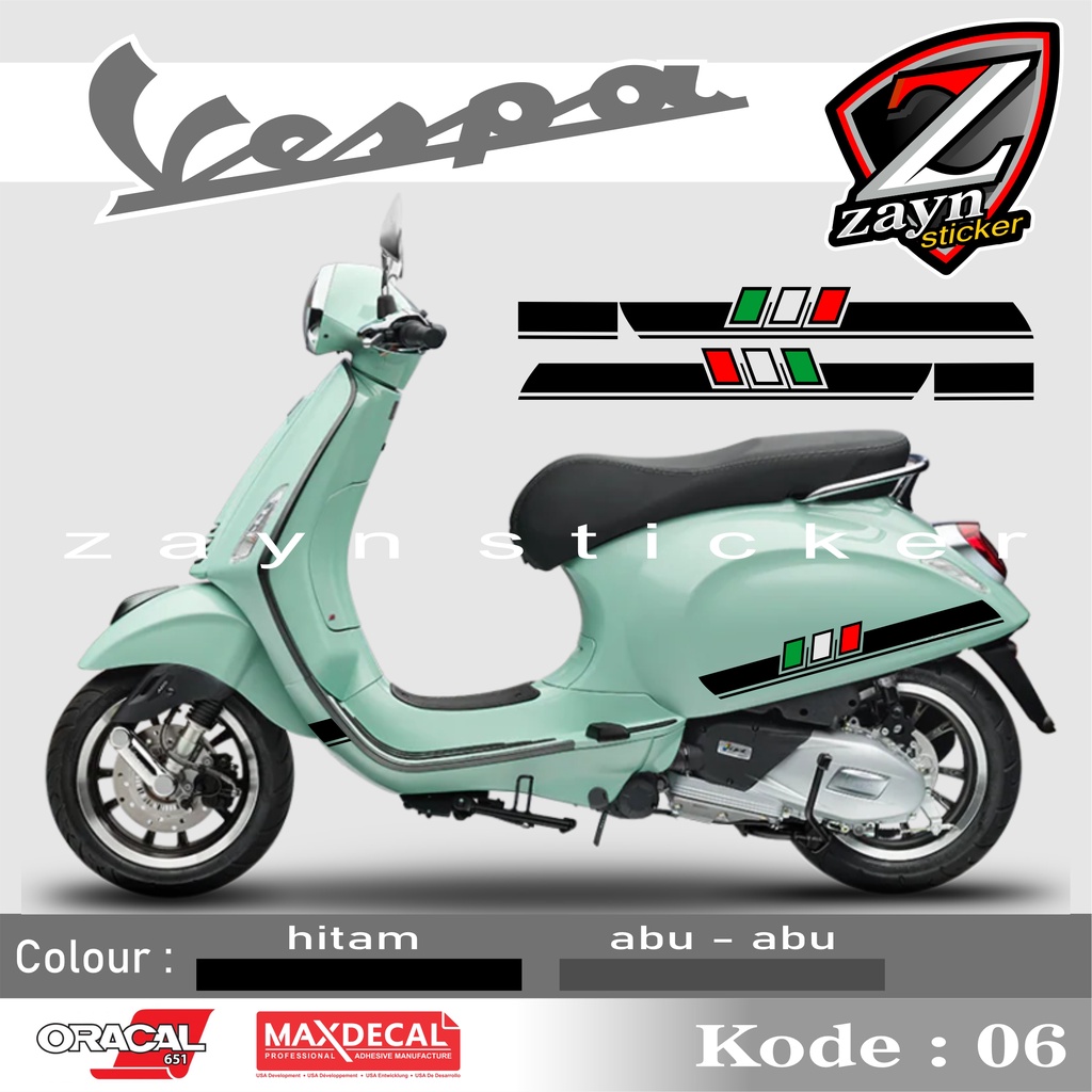 TERMURAH, STIKER LIST CUTTING STICKER STRIPING VESPA ITALIAN STYLE MINIMALIS 06