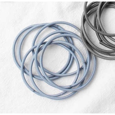 [ISI 50/100pcs] Ikat Rambut Korea Warna Warni Karet Elastis Korea Aksesoris Rambut + Pouch Aksesoris Rambut F01-50pcs-Biru muda