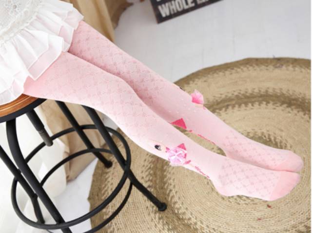 BALLERINA STOCKING PINK / WHITE / kaos kaki balet anak perempuan import pink putih