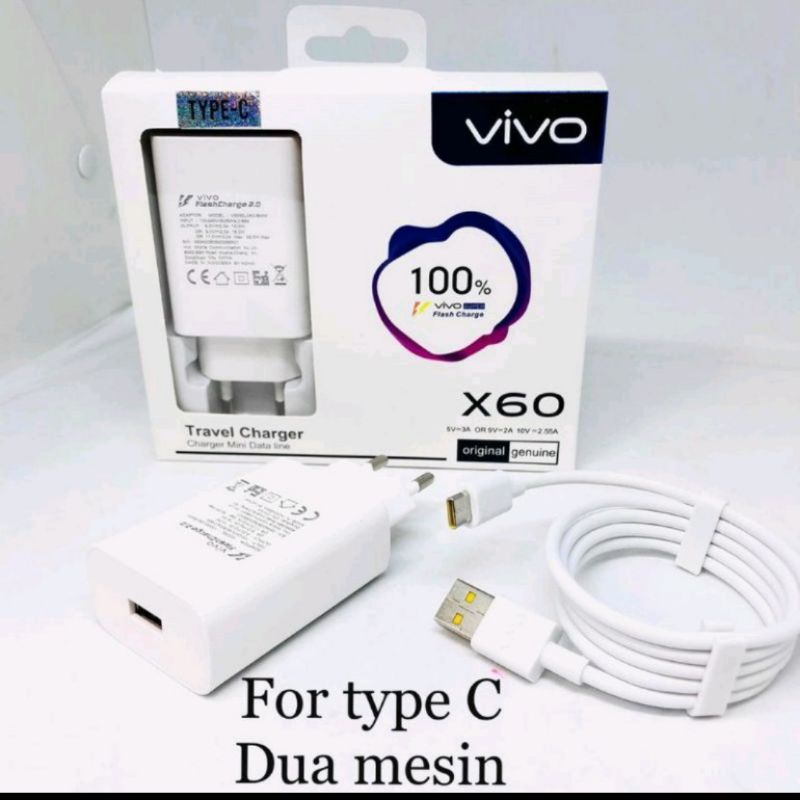 Charger Vivo V19 Y30 Y50 Y20i  V21S Original Usb Tipe C Fast Charging