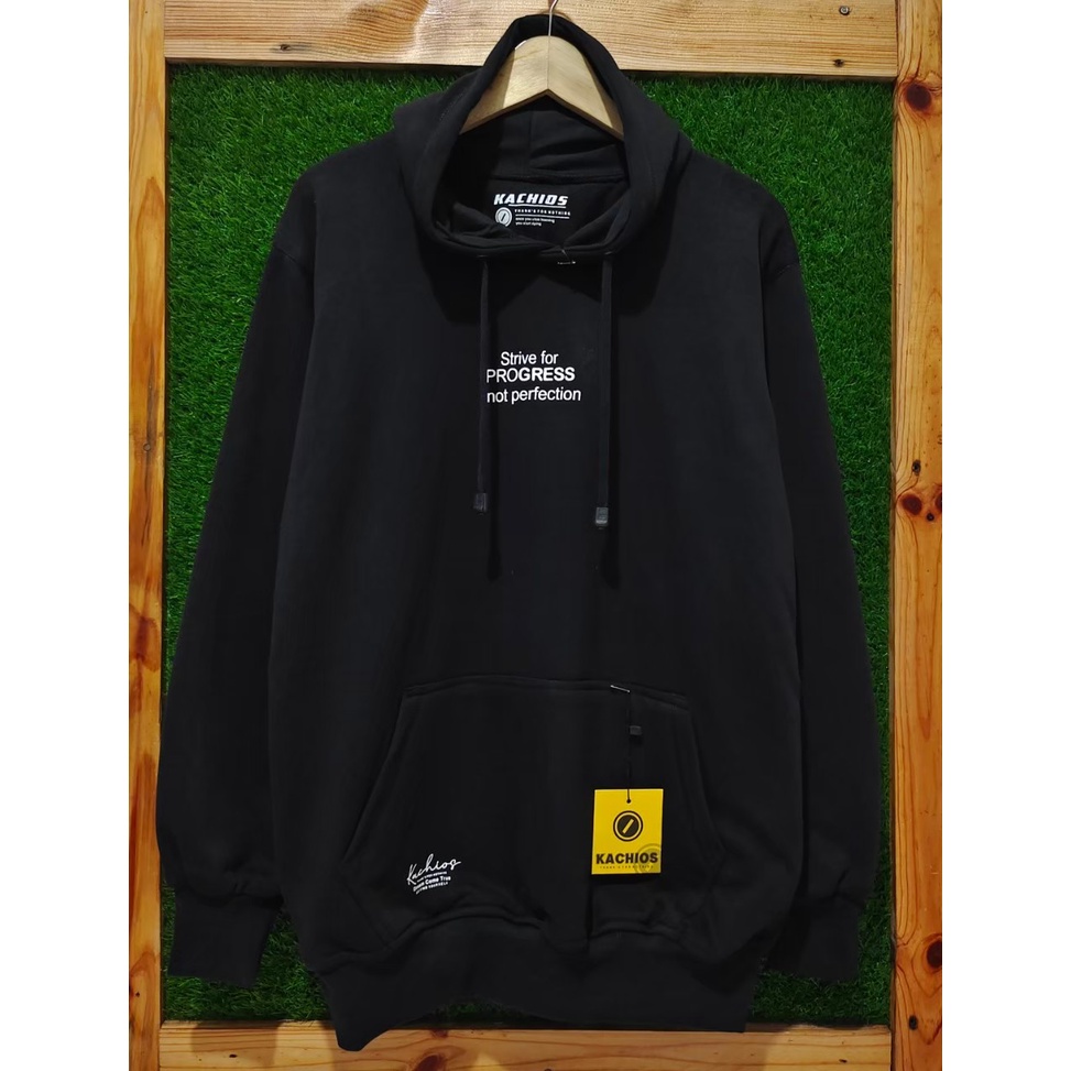 Jaket Hoodie Pria Original Distro Bandung Warna Hitam Sweater Hodie Cowok Cewek  Original Kachios Suiter Laki Laki Oversize