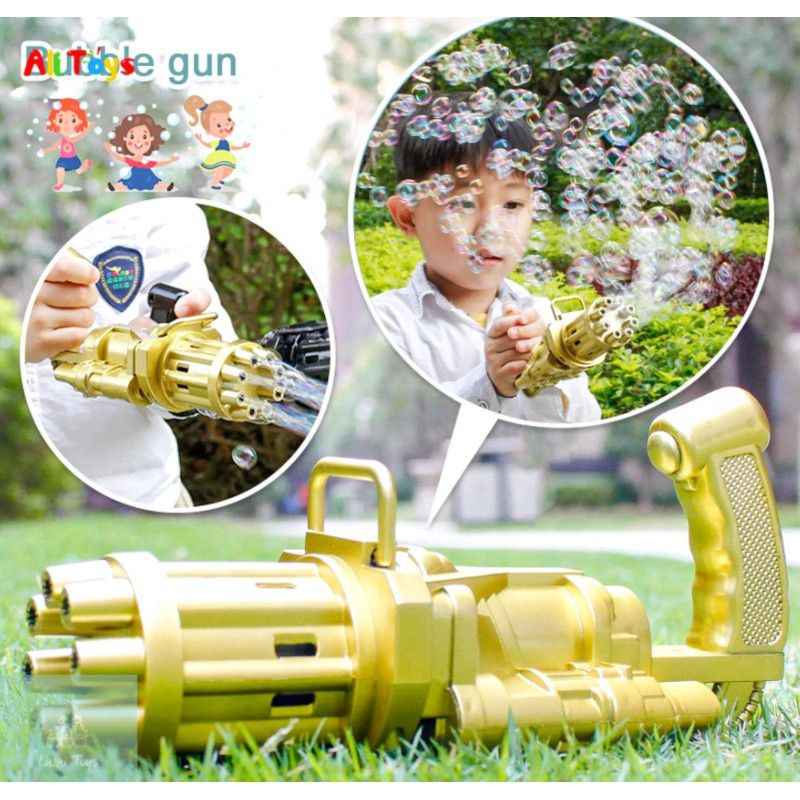 pistol bubble gatling gun / bubble blower machine / mainan mesin