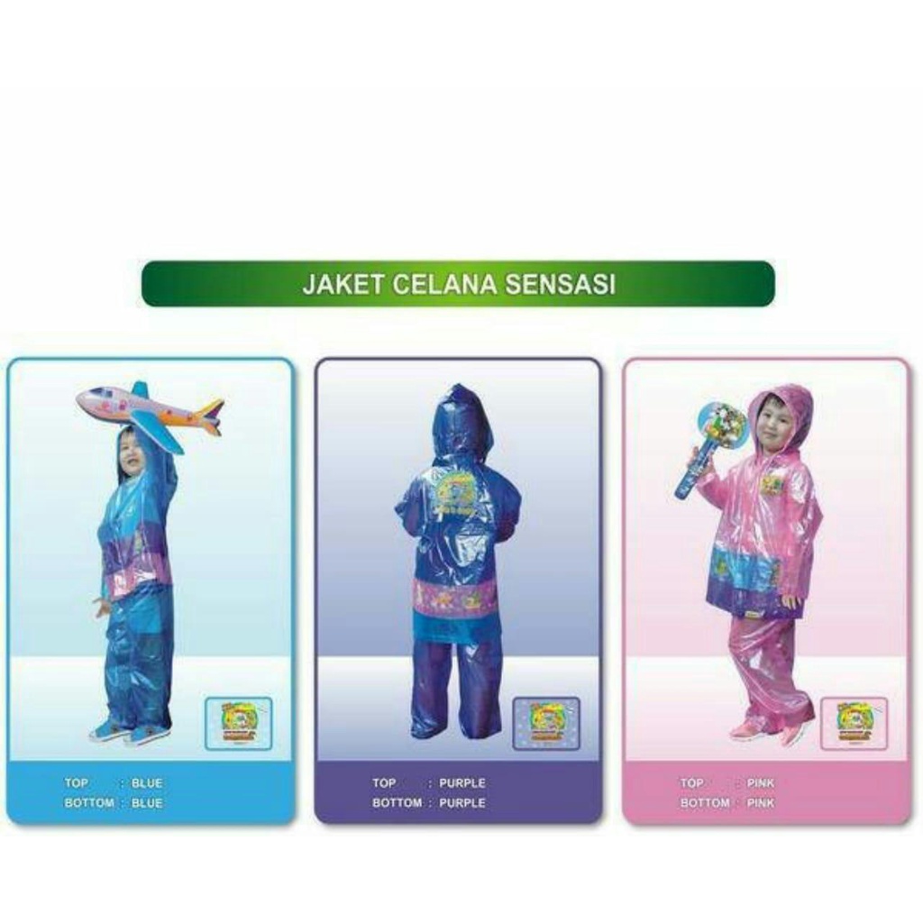 Jas Hujan Anak murah Setelan Jaket  Celana Sensasi untuk anak 4 - 7 tahun