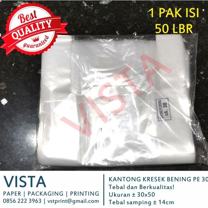 

*****] Kantong Kresek Plastik PE Bening Ukuran 30 isi 50 TRANSPARAN & TEBAL!
