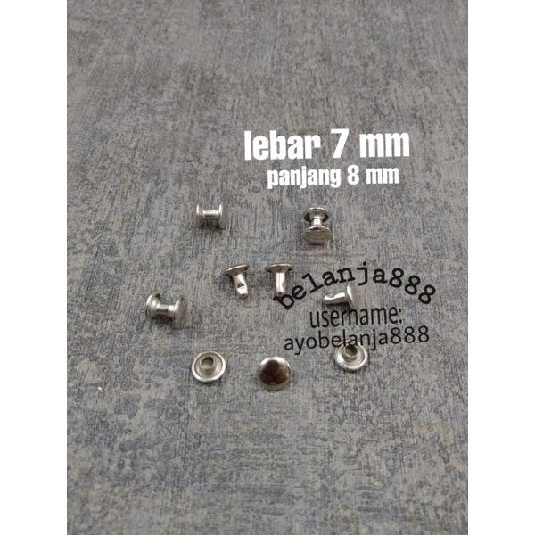 Paku keling centang bolak balik 8mm (C.106 DBL) isi 100pcs