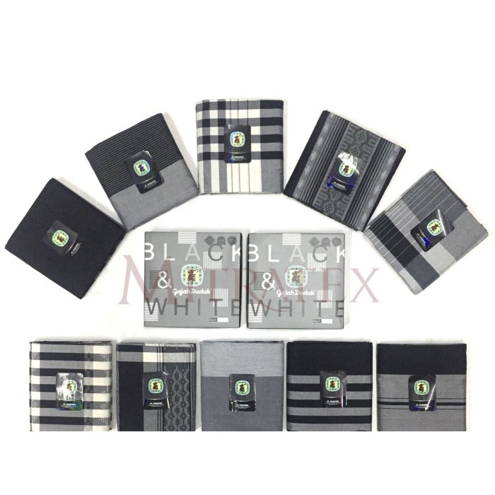 bondshop02 - SARUNG GAJAH DUDUK BLACK & WHITE / SARUNG GAJAH DUDUK HITAM PUTIH