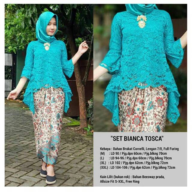 KEBAYA BIANCA SET BROKAT/kebaya seragam/bajuwisuda/kebya kondangan