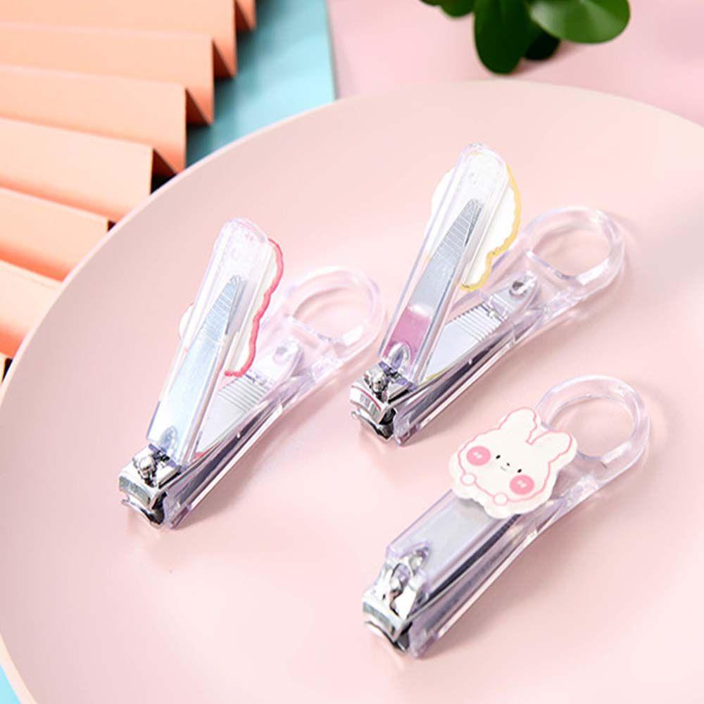 Mxbeauty Kartun Gunting Kuku Portable Penutup Transparan Pedicure Trimmer Manicure Alat Pemotong Stainless Steel|Pemotong Kuku Kecil