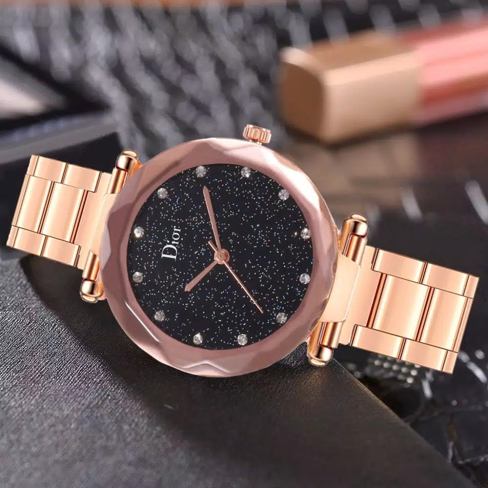 ✅[COD] Ready Stock  Jam Tangan Wanita Murah Quartz Starry Sky Diamond Stainless Steel Anti Air Watch