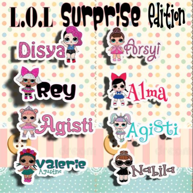 Stiker nama LOL surprise series