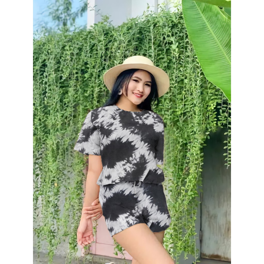 SETELAN ONE SET WANITA LESTARI / BASIC TIEDYE SET DAILYSET / ONESET TIE DYE-1