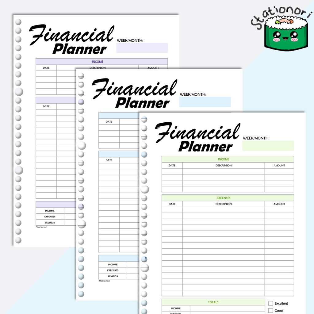 

Financial Planner / Planner Keuangan (Kertas Isi Binder Planner / Loose Leaf B5 & A5) by Stationori