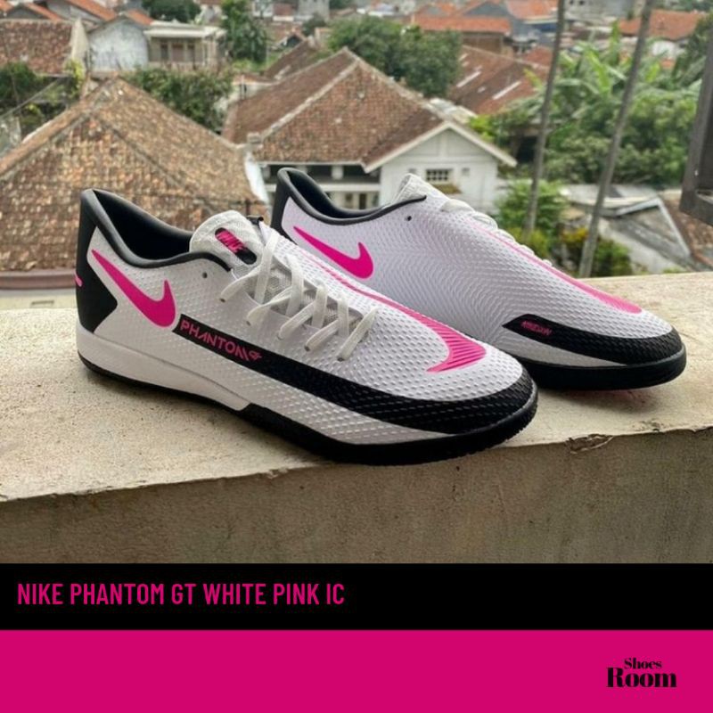 Sepatu Futsal Nike Phantom GT White Pink IC
