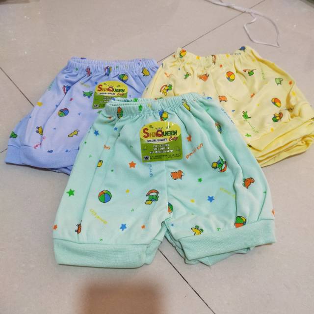 Celana Pendek Baby Newborn SHAQUEEN BABY Sablon Warna