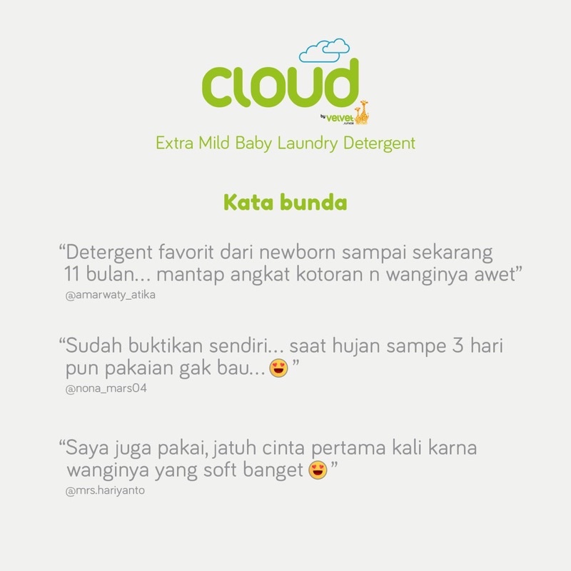 Castle - 1200ml Cloud Baby Laundry Detergent By Velvet Junior - Sabun Cuci Baju Bayi &amp; Anak