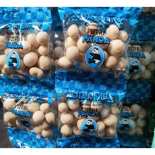 Kacang Atom putri panda asli kotak biru 1 renteng 10 pcs