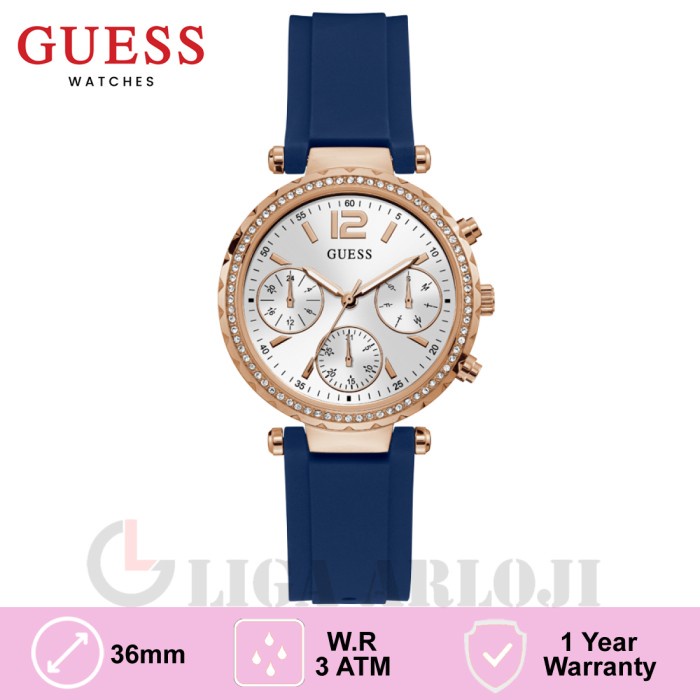 Promo GUESS GW0113L3 Original SOLSTICE Jam Tangan Wanita Analog Blue Rose