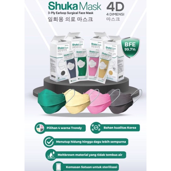Masker Medis Shuka Mask KF94 4D / Shuka Mask 4D
